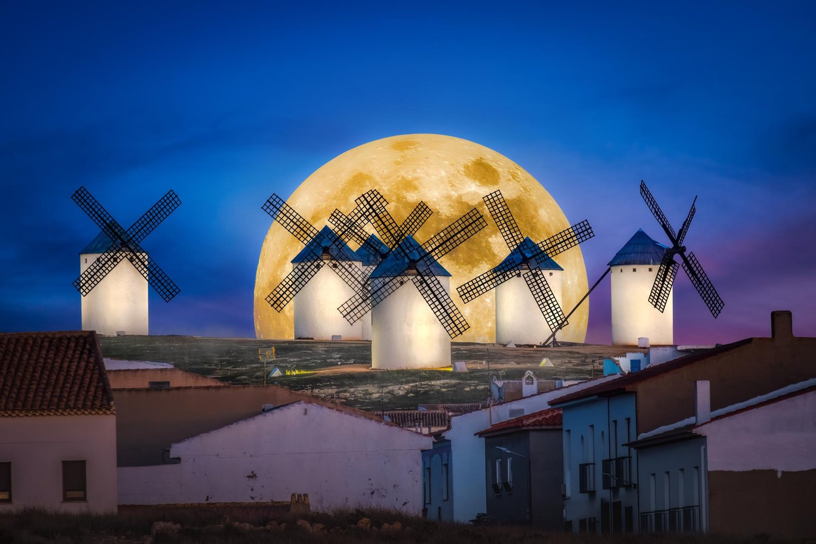 European Photography Awards Winner - Lunar Waltz: Windmills of La Mancha