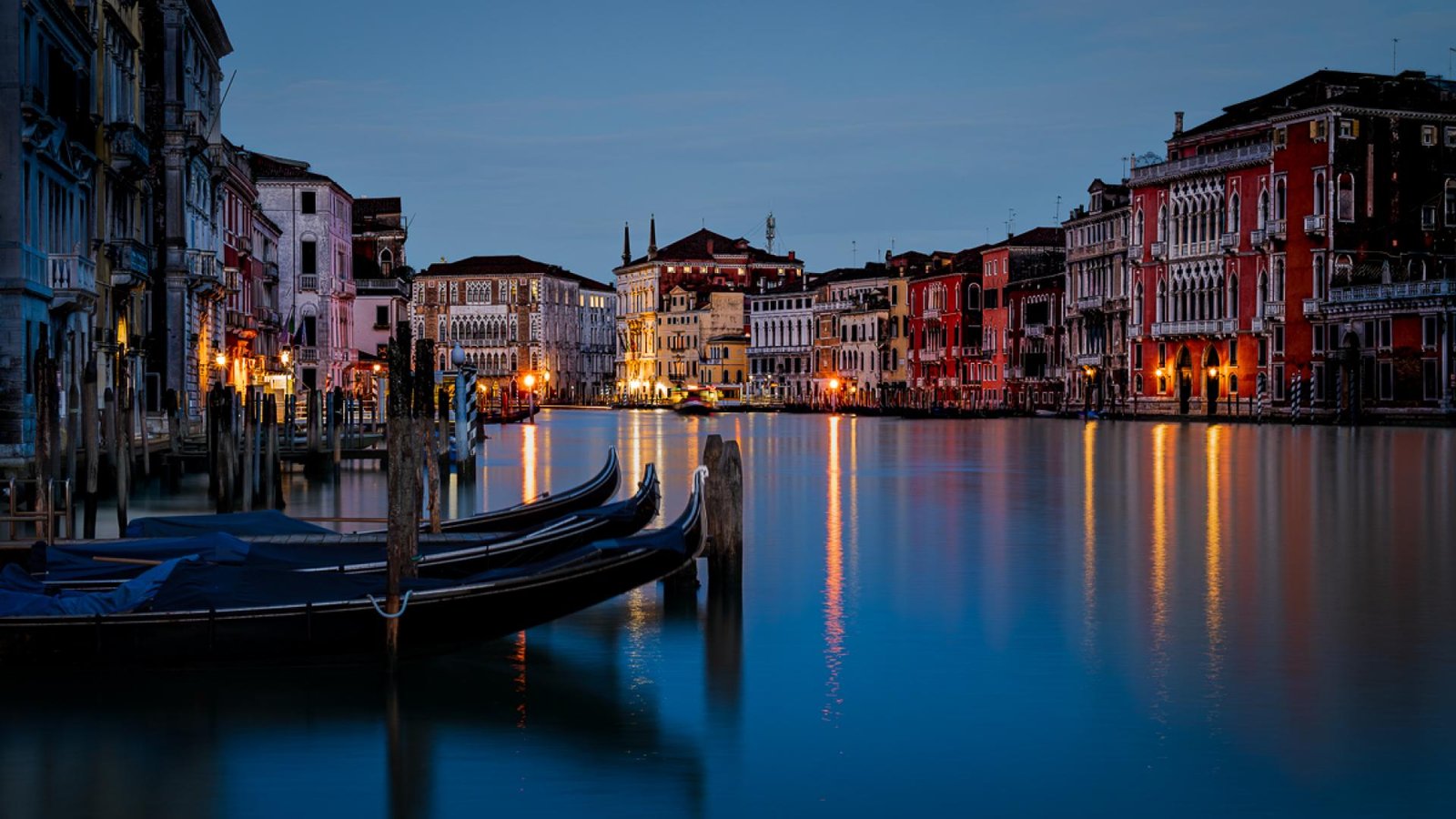 European Photography Awards Winner - Blue Hour Grand Canal and Gondolas
