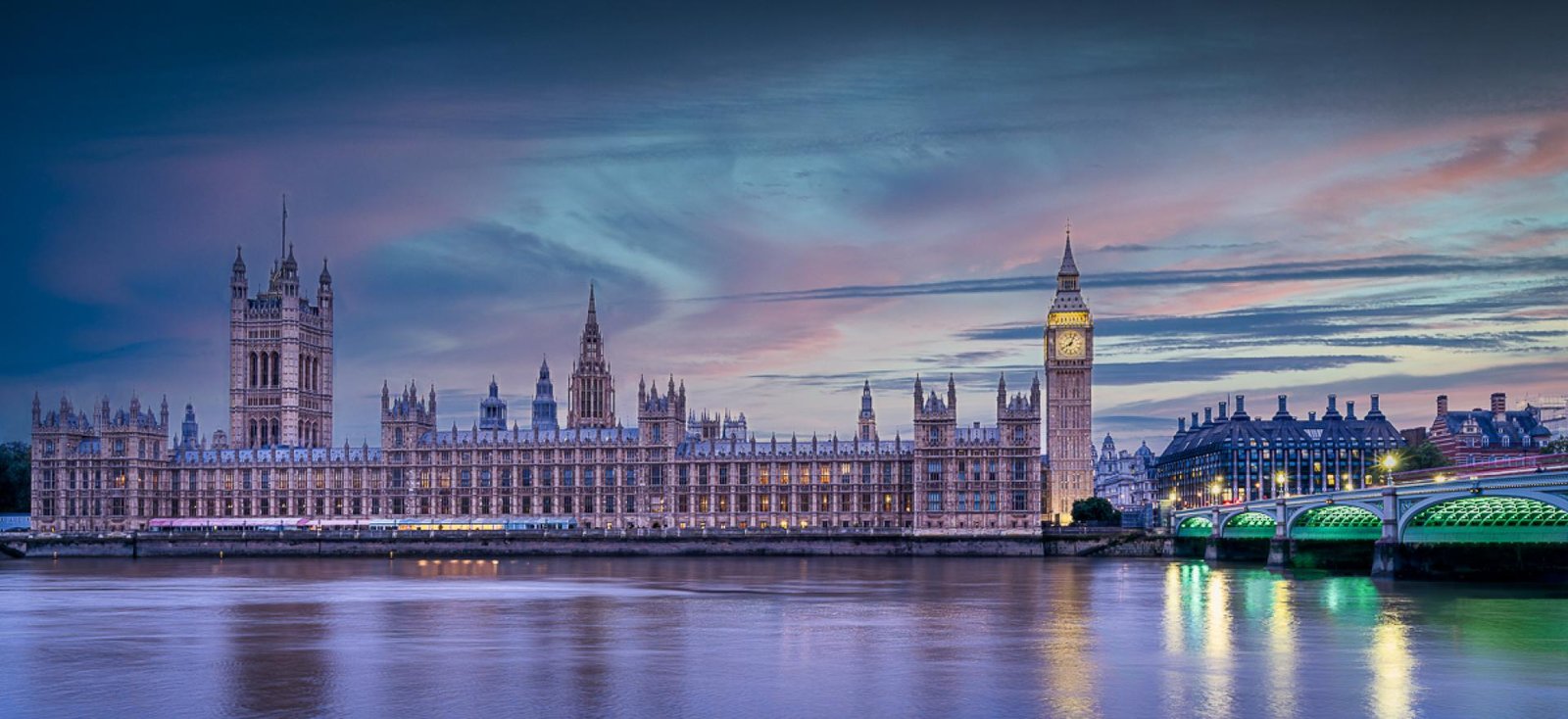 European Photography Awards Winner - Parliament and Elizabeth Tower Blue Hour Panorama