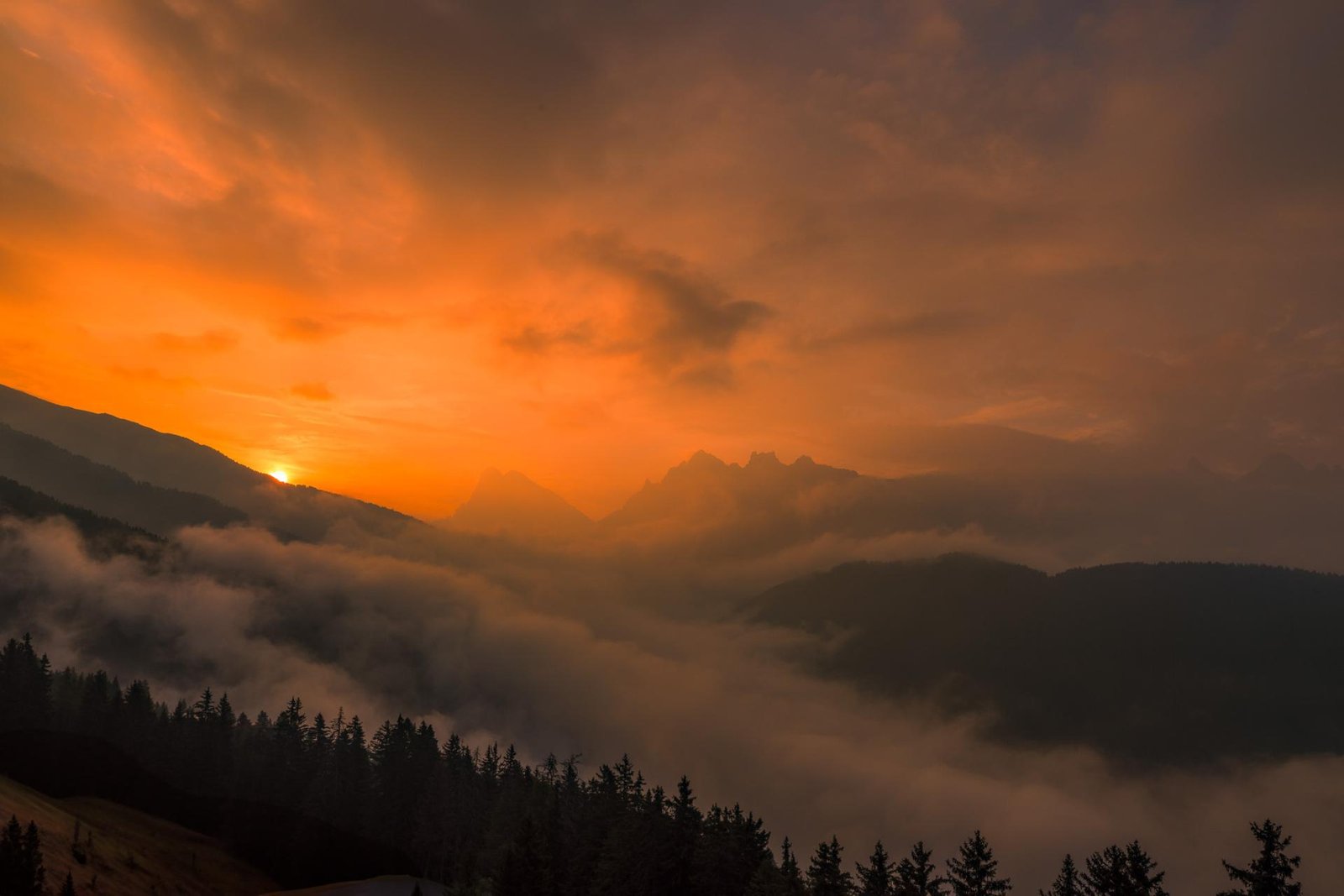 European Photography Awards Winner - Sunrise in the Dolomites with A Cloud Inversion